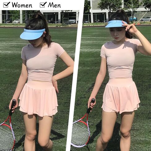 2 Pack Visor Women Men Sun Hat Clip On Visors Adjustable Sport Wide Brim Cap in Kuwait