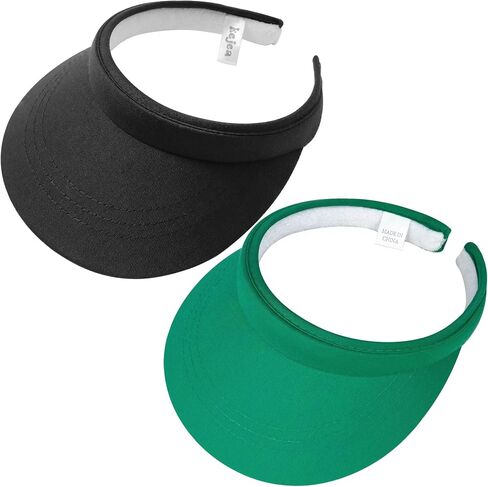 2 Pack Visor Women Men Sun Hat Clip On Visors Adjustable Sport Wide Brim Cap in Kuwait
