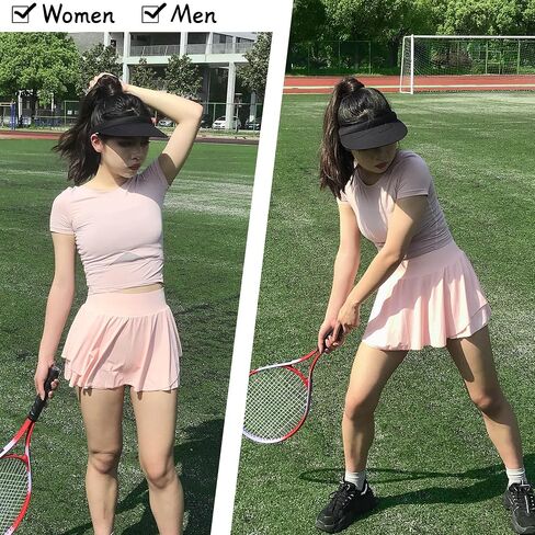 2 Pack Visor Women Men Sun Hat Clip On Visors Adjustable Sport Wide Brim Cap in Kuwait