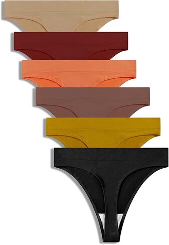 GRANKEE Women's Breathable Seamless Thong Panties No Show Underwear Pack in Kuwait