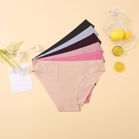 FINETOO 12 Pack Women’s Seamless Hipster Underwear No Show Panties Invisibles Briefs Soft Stretch Bikini Underwears XS-XL in Kuwait
