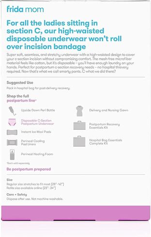 فريدا موم ملابس داخلية عالية الخصر للاستعمال مرة واحدة بعد الولادة من فريدا موم | فائقة النعومة، قابلة للتمدد، جيدة التهوية، ماصة، خالية من اللاتكس - مقاس صغير، 8 قطع (عبوة من قطعة واحدة) in Kuwait