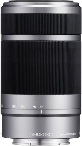 Sony E 55-210mm f/4.5-6.3 OSS Lens (Silver) (SEL55210) + Filter Kit + Backpack + 64GB Card + Card Reader + Flex Tripod + Memory Wallet + Lens Cap Keeper + Cleaning Kit + Hand Strap + More (Renewed) in Saudi Arabia