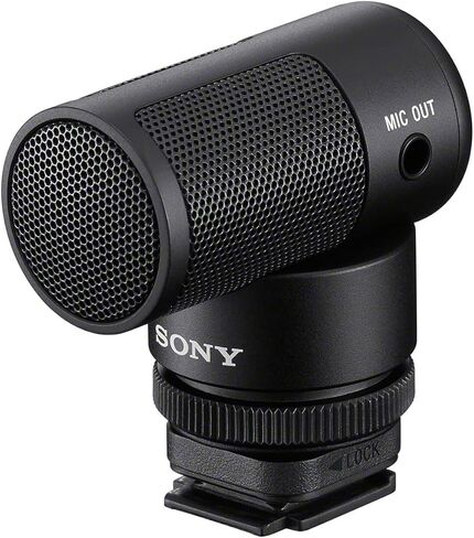 Sony Vlogger Shotgun Microphone with Multi Interface Shoe Bundle with Nylon Braided 3.5mm Male-Female Audio Cable (2 Items) in Kuwait