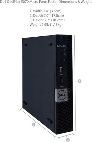 Dell Optiplex 5070 Micro MFF Desktop PC Intel i5-9500T, 16GB DDR4 New 256GB M.2 NVMe SSD, WiFi BT HDMI New KB & Mouse Windows 11 Pro (Renewed) in Saudi Arabia