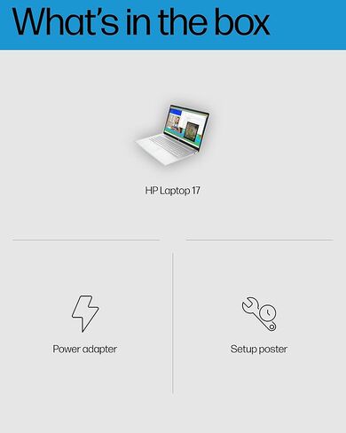 HP 17" Laptop, Intel Pentium Silver N5030 Processor, Intel UHD Graphics 605, 4 GB RAM, 256 SSD, Windows 11 Home in S Mode (17-cn0030nr, Natural Silver) in Kuwait