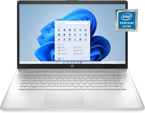 HP 17" Laptop, Intel Pentium Silver N5030 Processor, Intel UHD Graphics 605, 4 GB RAM, 256 SSD, Windows 11 Home in S Mode (17-cn0030nr, Natural Silver) in Kuwait