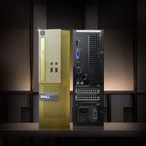 صندوق الكنز الذهبي للكمبيوتر المكتبي من ديل - Intel Quad Core i5 حتى 3.60GHz, 512GB SSD, ذاكرة 16GB وواي فاي وبلوتوث، لوحة مفاتيح وماوس، DVD، ويندوز 10 Pro 64-bit (تجديد) in Kuwait