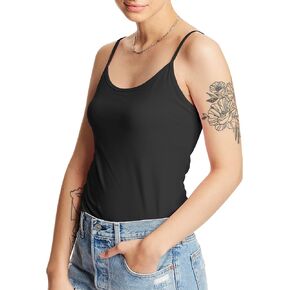 Hanes Women's Stretch Cotton Cami With Built-in Shelf Bra