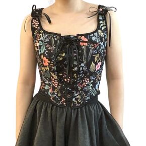 CONCINEROS Women's Summer Vintage Floral Renaissance Corset Top for Women Y2k Tops Sleeveless Drawstring Crop Top in Saudi Arabia