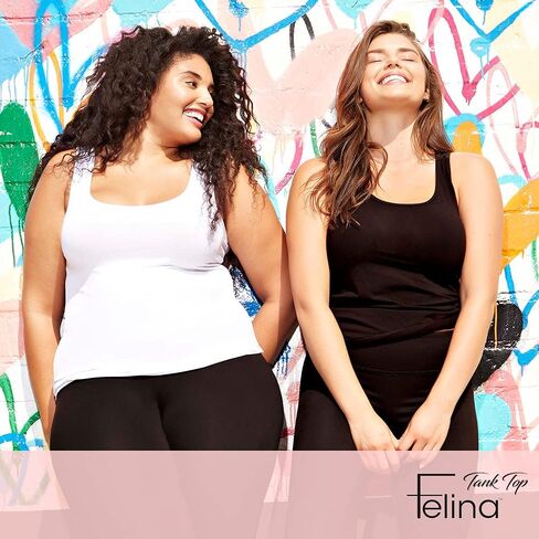 قميص بدون أكمام نسائي بطبقات قابلة للتمدد من Felina - قميص بدون أكمام من القطن بدون خياطة للنساء، قميص للتمرين (عبوة من 3 قطع) in Kuwait