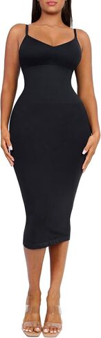 FeelinGirl Women's Bodycon Midi Dresses Built in Bra Shapewear Sundress Slip in Saudi Arabia