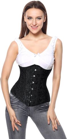Charmian Women's 26 Steel Boned Cotton Long Torso Hourglass Body Shaper Corset in Kuwait