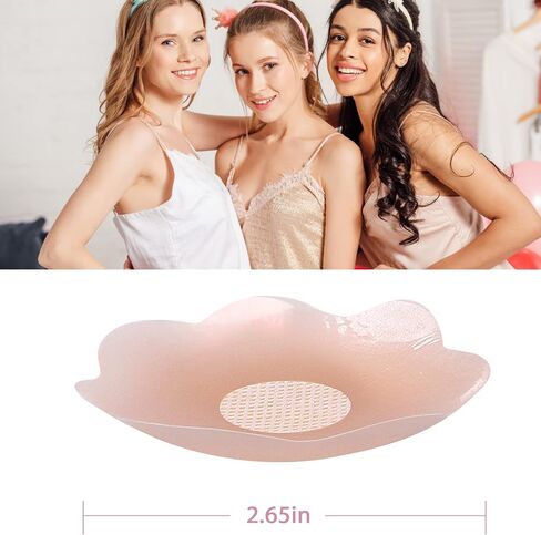 MUQU Pasties Nipple Covers - Silicone Nipple Covers Reusable Adhesive Invisible Nippleless Cover Breast Petals for Women in Kuwait