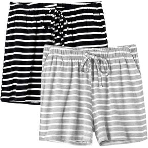 Pajama Shorts Womens Sleep Lounge Short Pj Bottoms Shorts 2 Pack