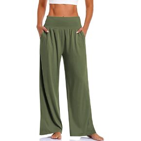 DLOODA Womens Wide Leg Pants Loose Yoga Sweatpants Comfy Lounge Pajama Casual Flowy Palazzo Pants with Pockets