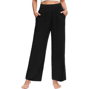 OLIKEME Womens Wide Leg Yoga Pants High Waisted Comfy Casual Loose Pants Workout Plus Size Lounge Sweatpants with Pockets