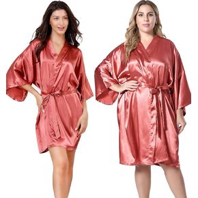 EPLAZA Women Silky Satin Robe Wedding Bridal Party Bride Bridesmaid Robes Kimono Loungewear Dressing Gowns