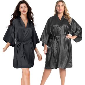 EPLAZA Women Silky Satin Robe Wedding Bridal Party Bride Bridesmaid Robes Kimono Loungewear Dressing Gowns in Saudi Arabia