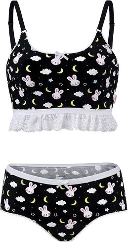 Littleforbig Lacy Trim Women Nightwear Strap Sleepwear Cami Top Shorts Lingerie Bralette Loungewear Set - Snuggle Bunny in Kuwait