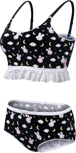 Littleforbig Lacy Trim Women Nightwear Strap Sleepwear Cami Top Shorts Lingerie Bralette Loungewear Set - Snuggle Bunny in Kuwait