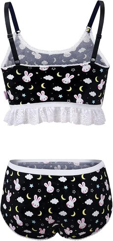 Littleforbig Lacy Trim Women Nightwear Strap Sleepwear Cami Top Shorts Lingerie Bralette Loungewear Set - Snuggle Bunny in Kuwait