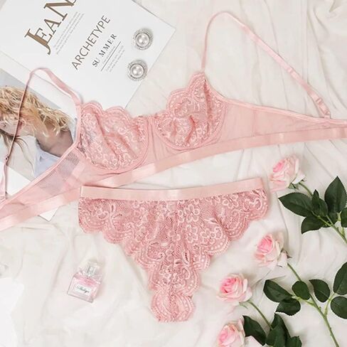 Avidlove Women Lingerie Sexy Sets with Underwire Lace Bra and Panty Set Push Up Two Piece Lingerie in Kuwait