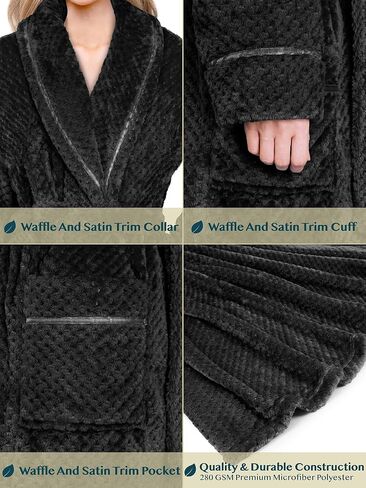 PAVILIA Women Plush Fleece Robe, Soft Textured Bathrobe, Lady Cozy Spa Long Robe in Kuwait