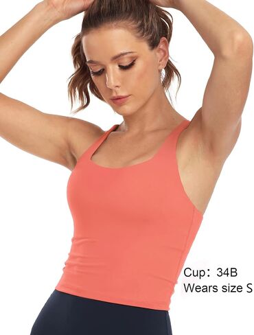 HeyNuts Longline Zeal Bras Medium Impact Wirefree Sports Bras Workout Tank Tops with Removable Pads, A-D Cups in Saudi Arabia