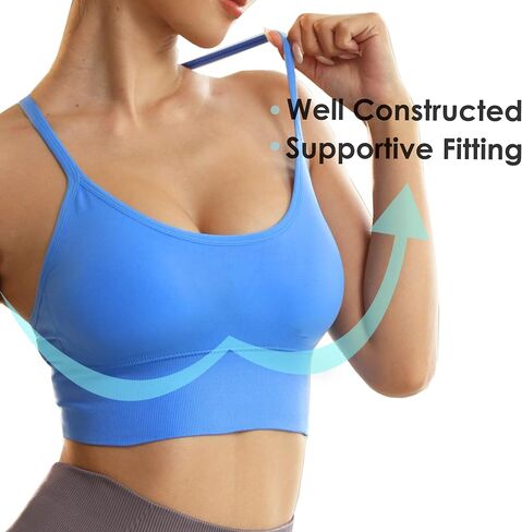 حمالات صدر رياضية Evercute Racerback مبطنة على شكل Y Racer Back مقصوصة لليوجا وتمارين اللياقة البدنية ذات تأثير منخفض in Kuwait