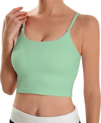 ECOPARTY Sports Bras for Women Quick-Dry Padded Wirefree Workout Crop Cute Tank Tops Camisole Yoga Fitness Running Gym in Kuwait