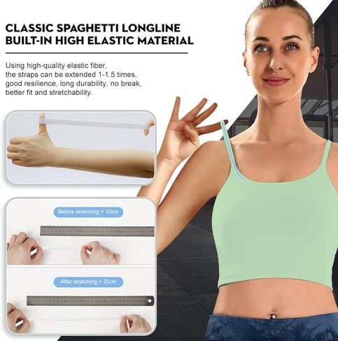 ECOPARTY Sports Bras for Women Quick-Dry Padded Wirefree Workout Crop Cute Tank Tops Camisole Yoga Fitness Running Gym in Kuwait