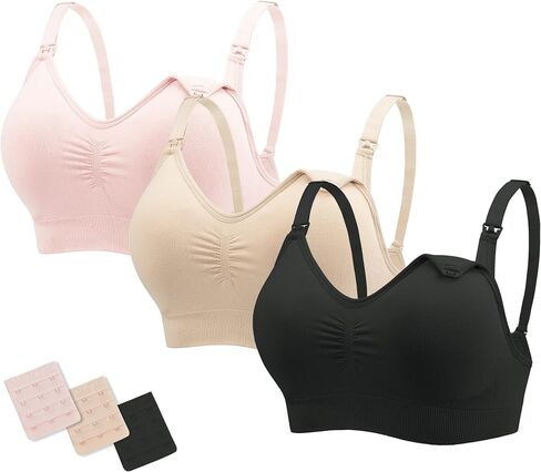 Stelle Nursing Bras Maternity Bra for Breastfeeding Pregnancy Wireless Bralette with Pads, Extenders & Clips in Saudi Arabia