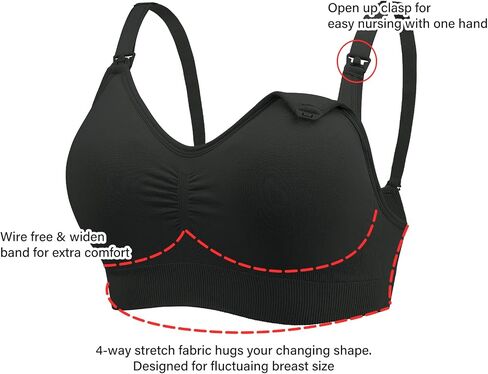Stelle Nursing Bras Maternity Bra for Breastfeeding Pregnancy Wireless Bralette with Pads, Extenders & Clips in Saudi Arabia