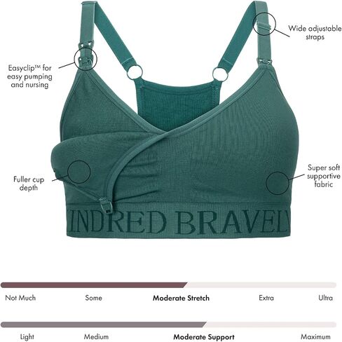 Kindred Bravely Sublime Hands Free Pumping & Nursing Sports Bra | Racerback, wire free & breathable maternity bra with four way stretch. Supportive for workouts. Compatible with breast pumps in Saudi Arabia