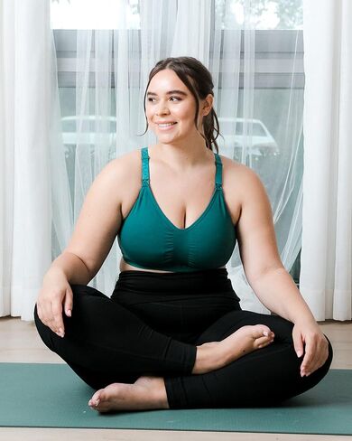 Kindred Bravely Sublime Hands Free Pumping & Nursing Sports Bra | Racerback, wire free & breathable maternity bra with four way stretch. Supportive for workouts. Compatible with breast pumps in Saudi Arabia