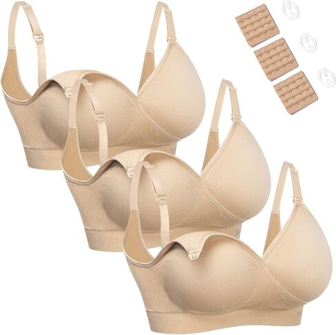 Pumping Bra Hands Free Seamless Comfort PatentedClasps Nursing and Pumping Bra in One Breast Pump Bra All Day Wear in Kuwait