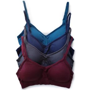 Kalon Women’s 4 Pack Demi Padded Bralette Wireless Comfortable Bra
