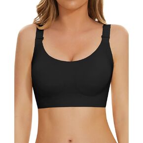 WOWENY Wireless Minimizer Bras for Women Comfortable Adjustable Full Coverage Padded Bralettes Lift Push Up Smoothing Bra