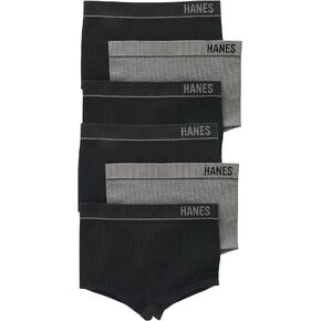 سراويل Hanes النسائية الأصلية بدون خياطة ومضلعة قابلة للتمدد، ملابس داخلية متنوعة، 6 قطع in Kuwait