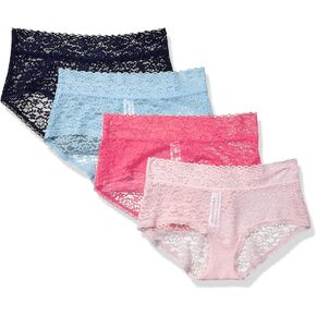 Amazon Essentials Women's Lace Stretch Hipster Underwear, Pack of 4