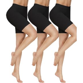 Yeblues Women 3 Pack Seamless Slip Shorts for Under Dress Smooth Boyshorts for Yoga/Bike/Workout Shapewear Shorts