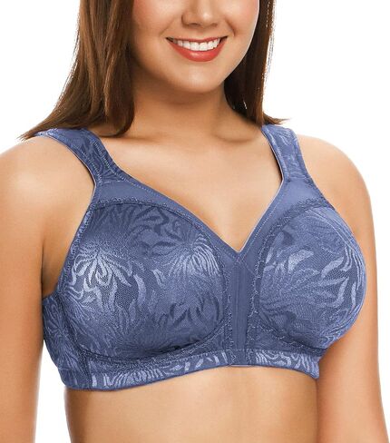 ZeroBound Women's Minimizer Bras Comfort Cushion Strap Wirefree Full Coverage Large Bust Non-Padded Bra in Kuwait