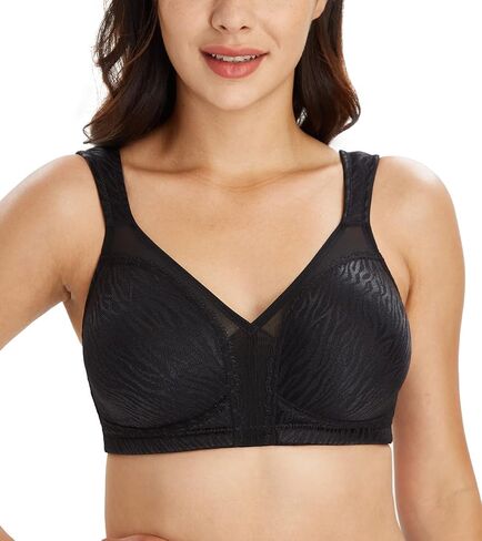 Lemorosy Women's Plus Size Full Coverage Non Padded Wireless Minimizer Bra -Comfort and Double Support in Kuwait