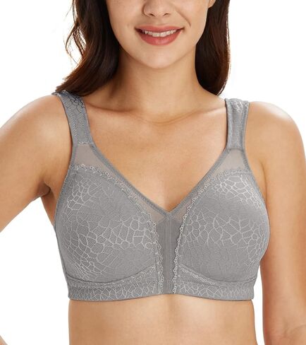 Lemorosy Women's Plus Size Full Coverage Non Padded Wireless Minimizer Bra -Comfort and Double Support in Kuwait