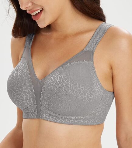 Lemorosy Women's Plus Size Full Coverage Non Padded Wireless Minimizer Bra -Comfort and Double Support in Kuwait