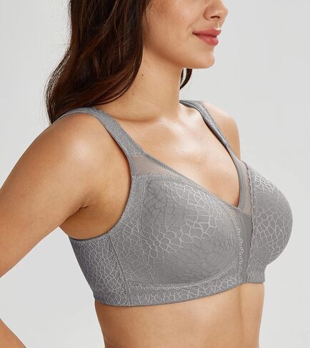 Lemorosy Women's Plus Size Full Coverage Non Padded Wireless Minimizer Bra -Comfort and Double Support in Kuwait