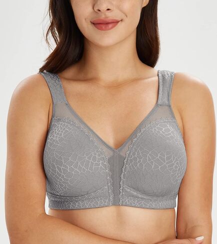 Lemorosy Women's Plus Size Full Coverage Non Padded Wireless Minimizer Bra -Comfort and Double Support in Kuwait