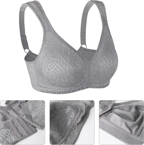 Lemorosy Women's Plus Size Full Coverage Non Padded Wireless Minimizer Bra -Comfort and Double Support in Kuwait