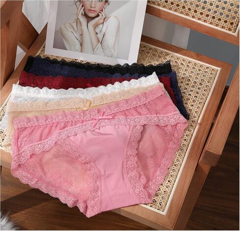 LEVAO Women Lace Underwear Sexy Breathable Hipster Panties Stretch Seamless Bikini Briefs Multipack in Saudi Arabia